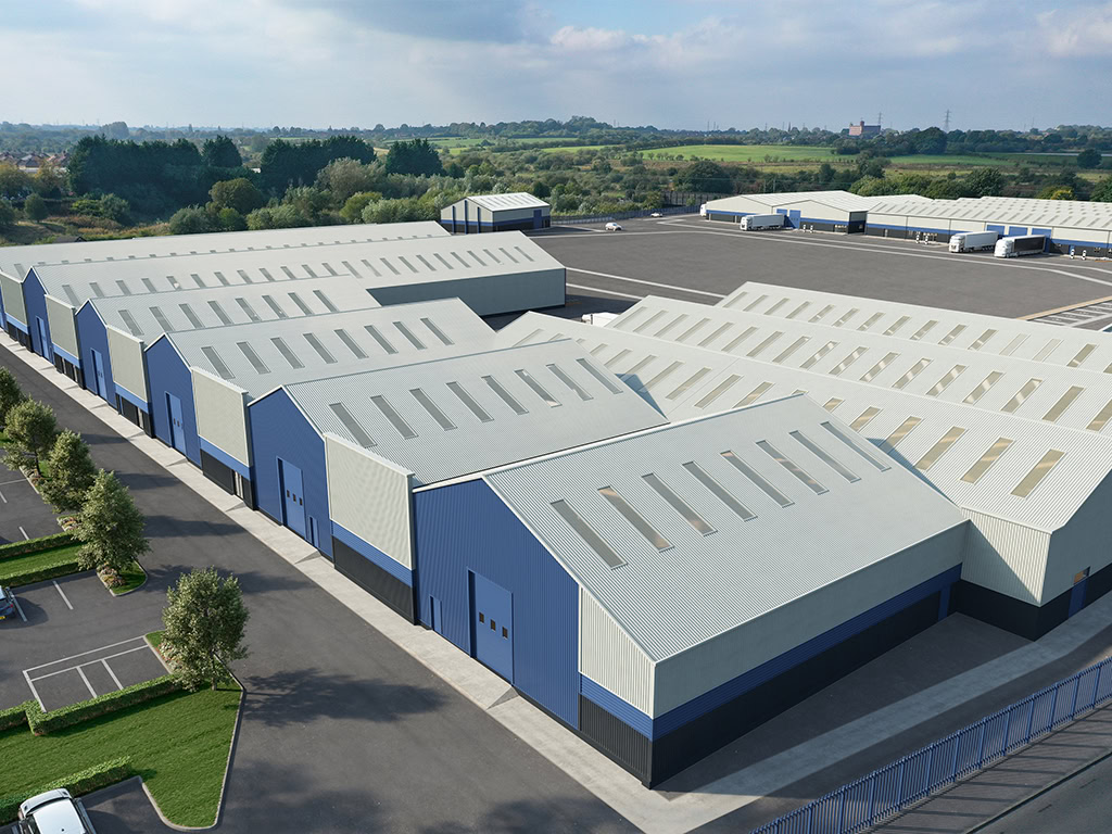 Warth Industrial Estate photomontage example, buildings repaired and updated.